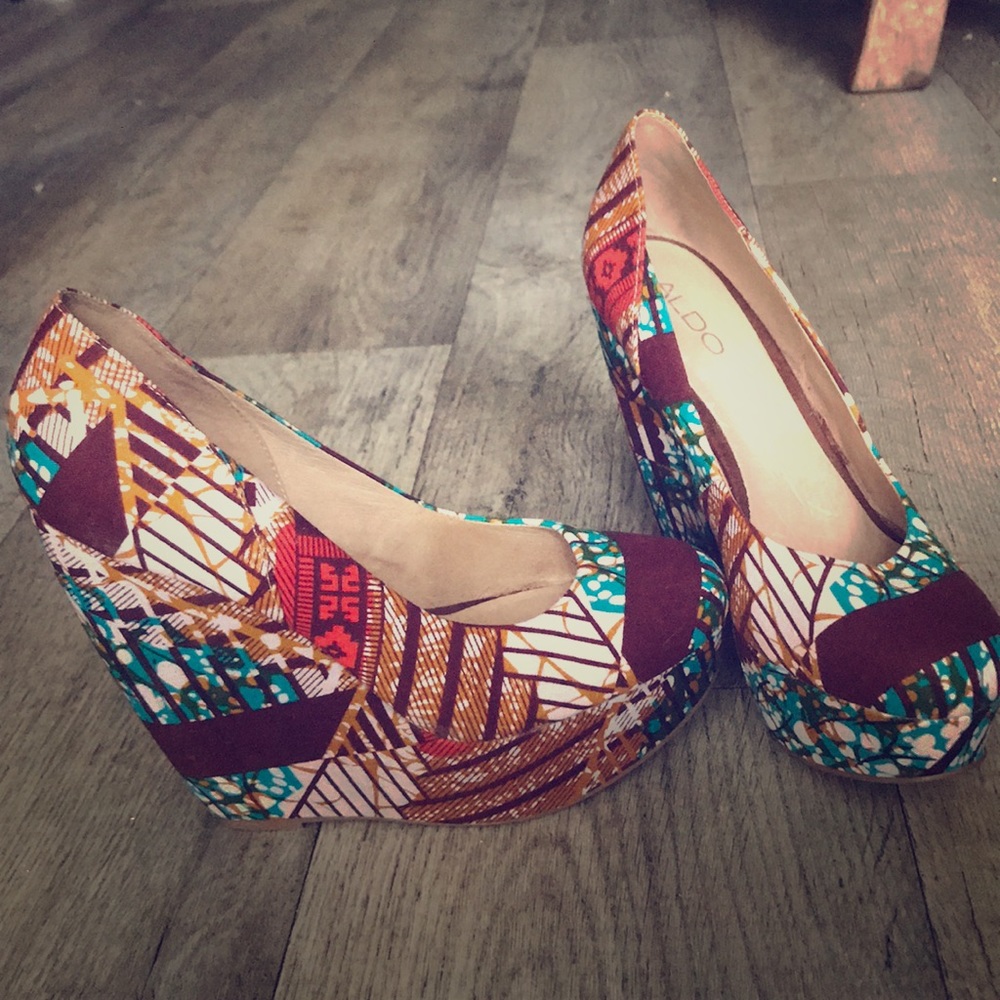 Aldo multicolored platform Wedges!